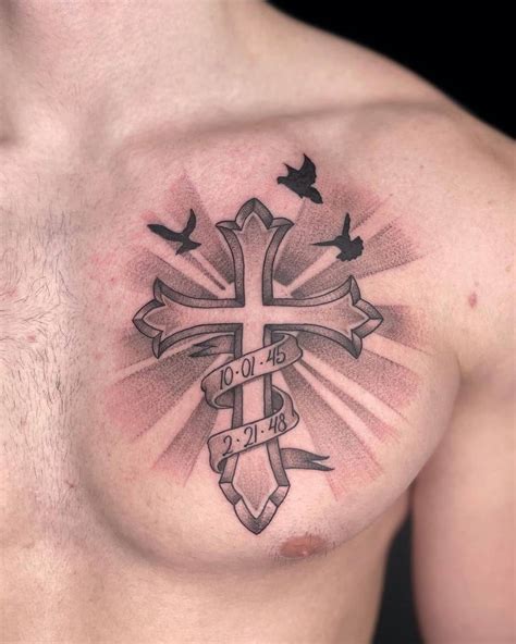 Christian chest tattoo - Bronctattooaus.com