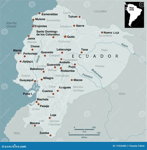Ecuador map stock vector. Illustration of pattern, national - 11053486