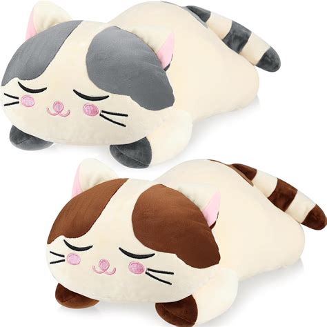 Amazon.com: Jexine 2 Pcs 23.6'' Cat Plush Pillow, Cat Plush Hugging ...