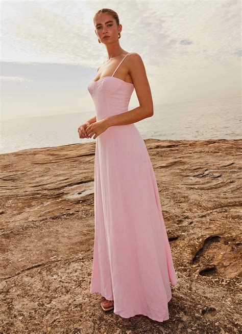 Angelina Linen Maxi Dress - Pink Petal – Peppermayo US