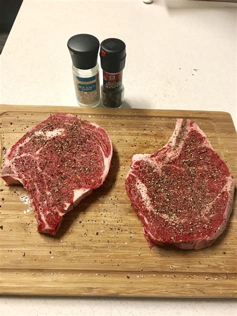 Local butcher has Bone-in “Cowboy” ribeyes on sale for $4.99/lb! One ...