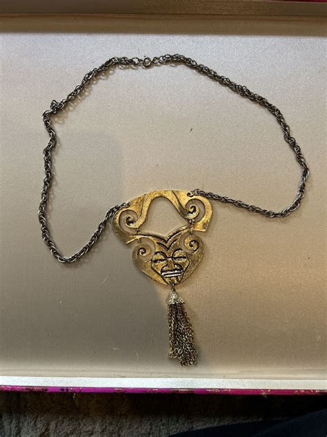 Vintage Huge Hanging Articulating Mayan Medallion Fac… - Gem