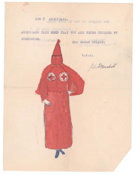 Lot - KU KLUX KLAN UNIFORM DRAWING AND EPHEMERA GROUPING (7)