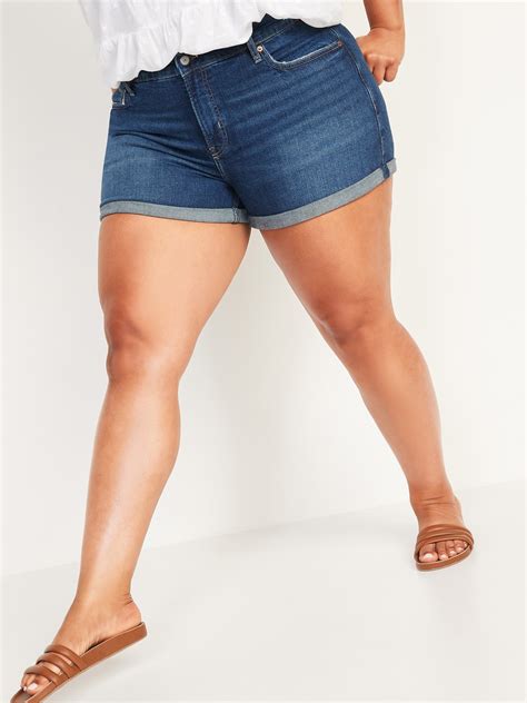 High-Waisted Secret-Slim Pockets O.G. Plus-Size Jean Shorts -- 3-inch ...