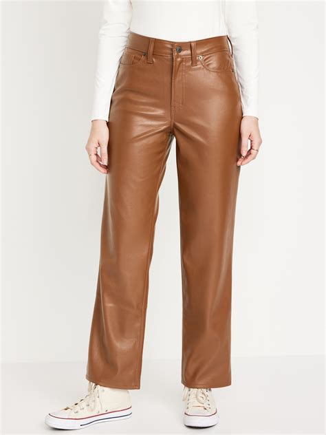 Womens Brown Leather Pants