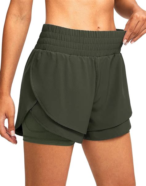 Amazon.com: Soothfeel Women's 2 in 1 Running Shorts High Waisted ...