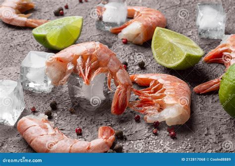 Red Argentine Shrimp. Fresh Argentine Shrimp in a Shell Stock Photo ...