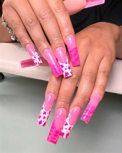 30 Best Pink Cow Print Nails Ideas - Nail Designs Daily