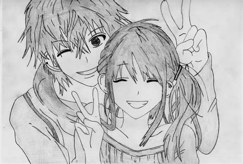 Anime couple drawing | Anime drawings, Anime sketch, Cute drawings