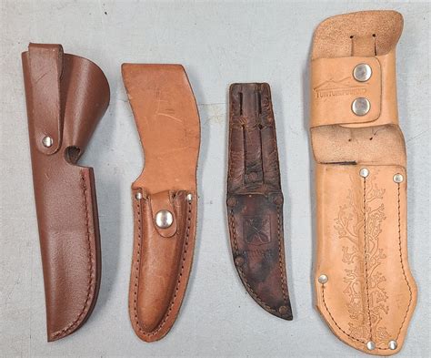 Knife Sheaths for Fixed Blades in Leather - Lot of 4