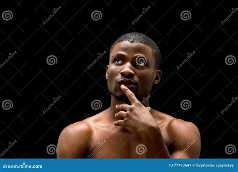 Naked Black Man Posing in Studio Stock Image - Image of male, lifestyle ...