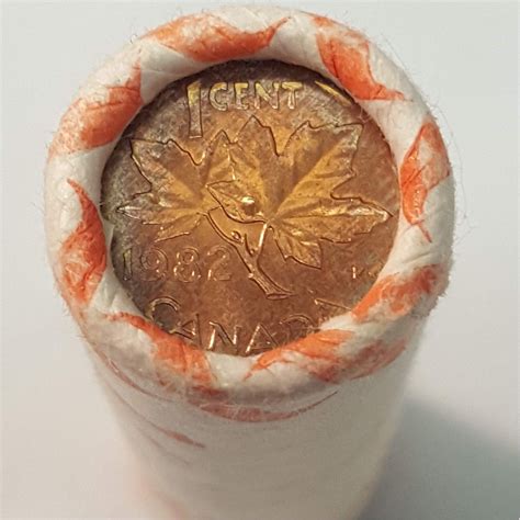 1982 Canada 1-cent Original Roll of 50pcs - Colonial Acres Coins