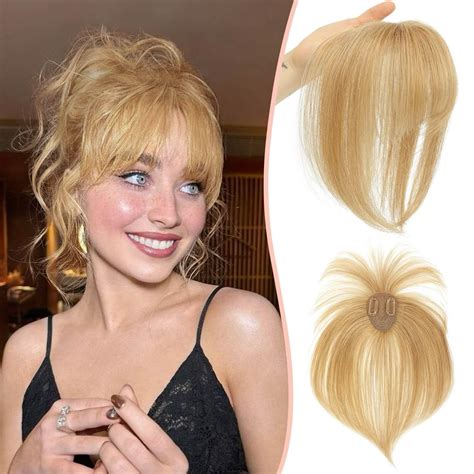 MARJORIE Clip in Bangs,360°Cover Bangs Hair 100% Real Human Hair Topper ...