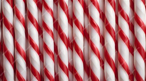 Premium AI Image | Candy canes background Red and white striped candies ...