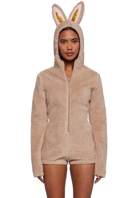 Labubu Plush Monster Sexy Halloween Costume - Beige - Dolls Kill