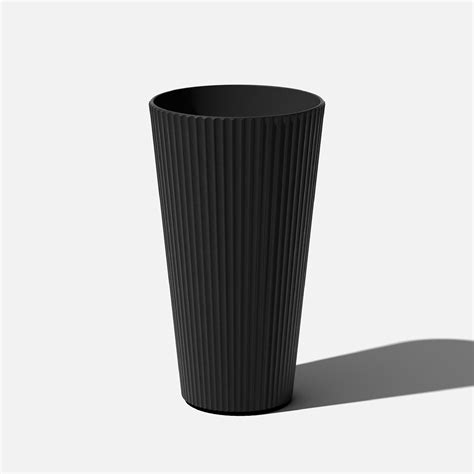 Veradek Black Large Outdoor Demi Series 26" Tall Plastic-Stone Planter ...