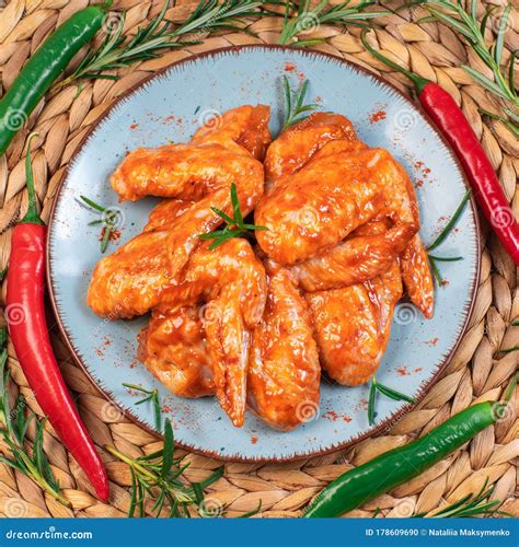 Chicken Wings are Raw in the Marinade. Grilled Chicken Wings Recipe ...