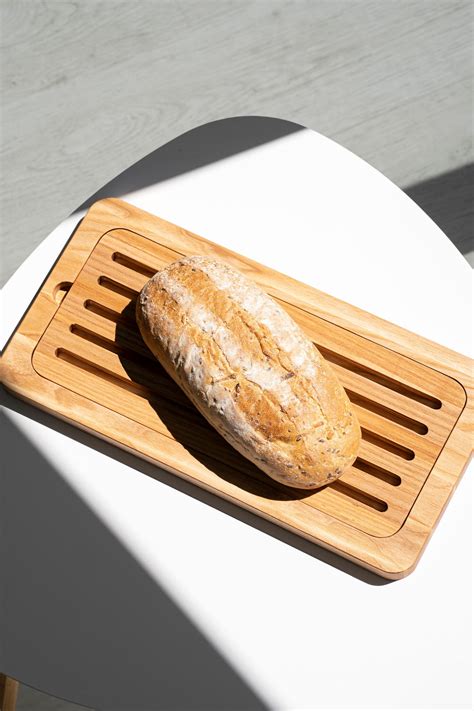 Wood Bread Cutting Board With Crumb Catcher, Kitchen Chopping Board ...