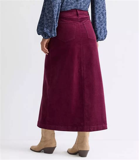 Petite Brushed Corduroy Midi Skirt