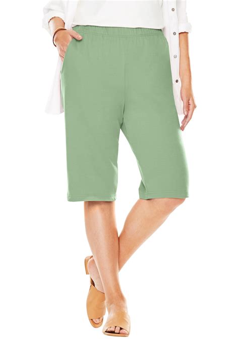 Woman Within Women's Plus Size 7-Day Knit Bermuda Shorts - Walmart.com