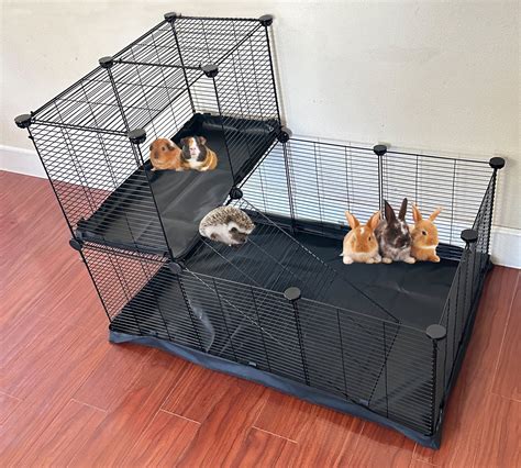 Double Tiers Extra Large 8 Square Feet Guinea Pig Habitat Yard Hamster Turtle Critters Dwarf ...