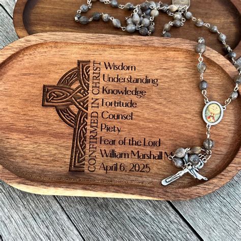 Confirmation Rosary Tray Gifts of the Spirit Personalized Catholic ...