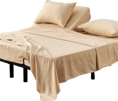 Amazon.com: Kingnex Split Top King Sheets Set for Adjustable Bed 4 ...