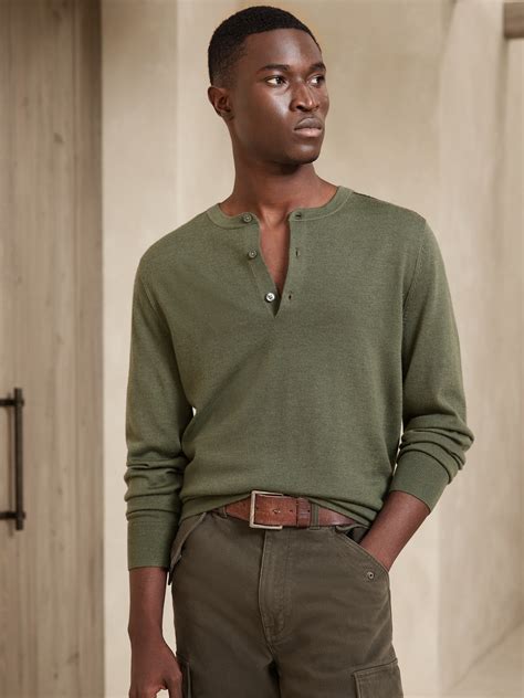 Mattia Merino Wool Henley Shirt | Banana Republic