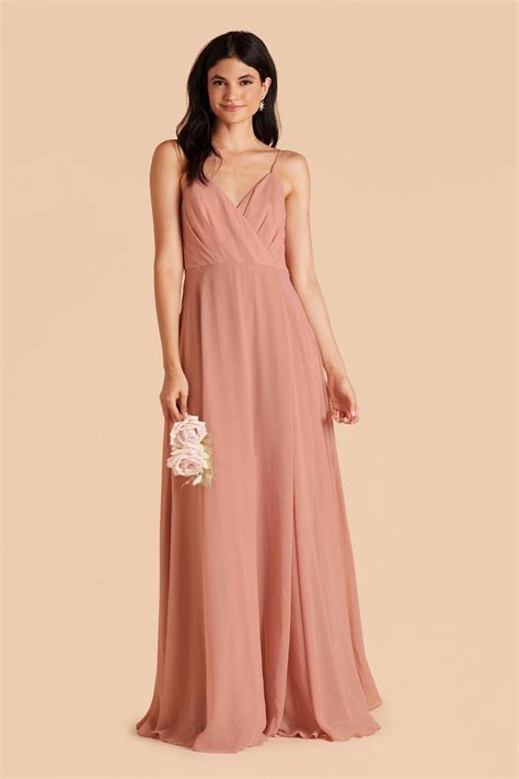 Dusty Rose Pink Bridesmaid Dresses With Sleeves