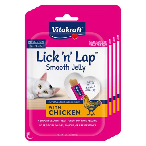 Vitakraft Lick 'n' Lap Smooth Jelly Cat Treat - Chicken Flavor, 20 Pack ...