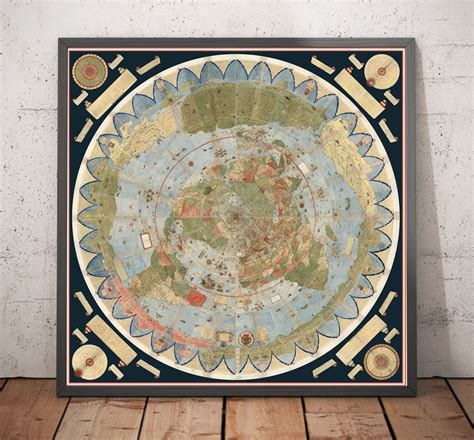 Flat Earth Ancient World Map 1587 Urbano Monte Giant Flat Earth