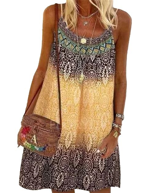 Colisha Boho Tanks Dress For Women Floral Summer Dresses Sleeveless ...