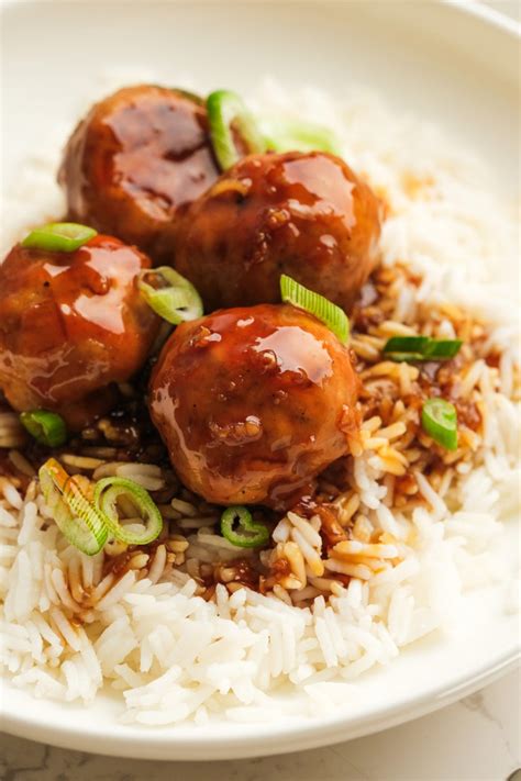 Teriyaki Chicken Meatballs with Pineapple - Reluctant Entertainer