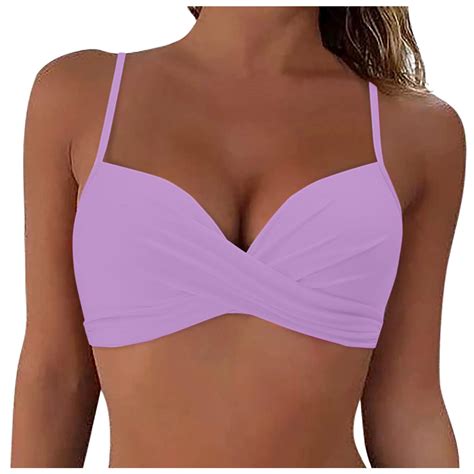 Plus Size Bikini Top Pink Women Swimwear Tops Full Coverage Bikini Top ...
