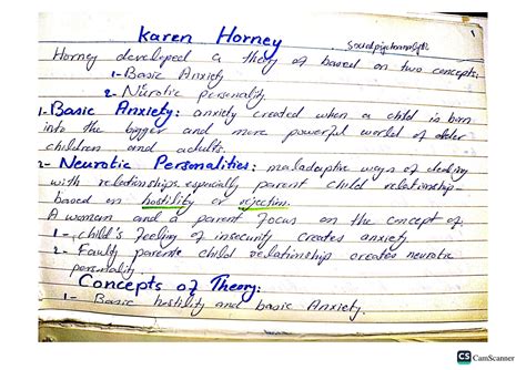 SOLUTION: Karen horney theory (basic anxiety and Neurotic Personality ...