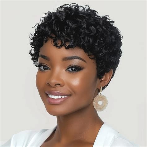 Amazon.com : Natural Black Pixie Cut Wig Short Wigs For Black Women ...