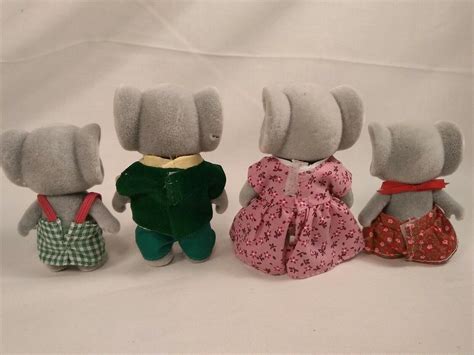 Vintage 1985 Calico Critters Elephant Family Elephant Family Figures ...