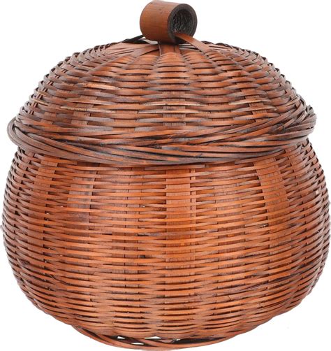 Amazon.com: FELTECHELECTR Pumpkin Basket Rattan Wicker Basket Small ...