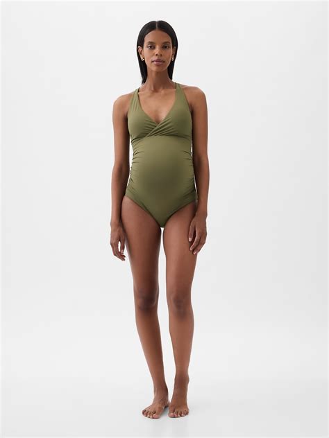Maternity Wrap V-Neck One-Piece Swimsuit | Gap