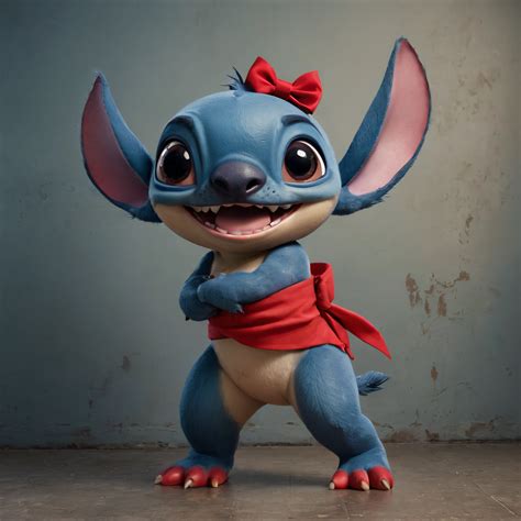 A close up of a cartoon character with a red bow on his head - SeaArt AI