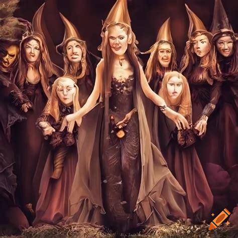 Create the photo of a large group of witches and wizards with many ...