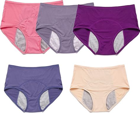 5-Pack leak proof pants women urine washable incontinence pants women knickers period pants ...