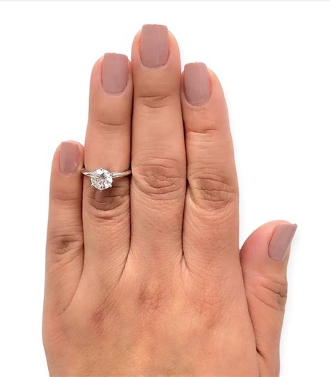 Tiffany and Co. Platinum Solitaire Round Diamond Engagement Ring 1.33 ...