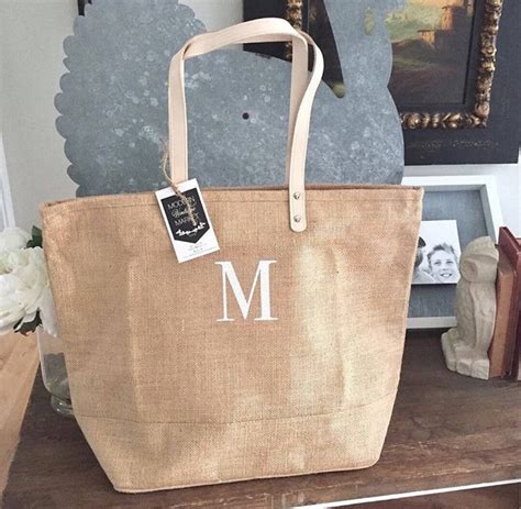 Monogrammed Jute Bag | Personalized Beach Bag | Personalized Gift for ...