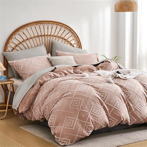 Amazon.com: Senville Tufted Duvet Cover King Size,Jacquard Geometric ...