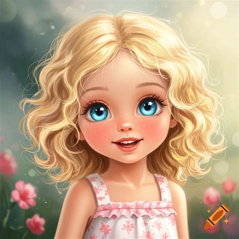 Blonde cute girl on Craiyon