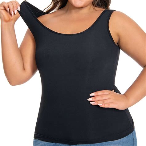 EOYWHK Plus Size Camisole Tops for Women Built in Bra,Summer Tank Top ...