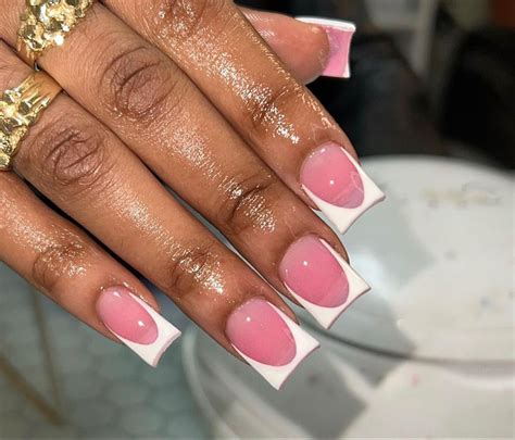 Short Acrylic Nails French Tip Pink at Savannah Derrington blog