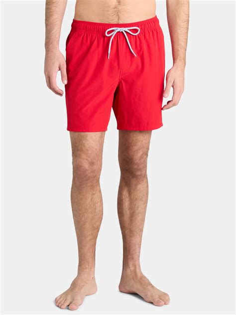 George Men's & Big Men's Compression Lined Swim Trunks, 7" Inseam ...