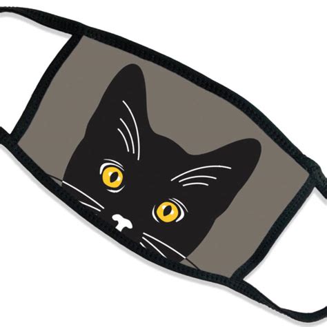 Adult Face Mask Cover: Yellow Eyed Black Cat | Naked Decor - Washington ...